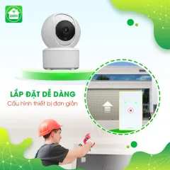 Combo Công Tắc Cửa Cuốn Hunonic Màu Trắng Kết Hợp Camera Icat Mini 3