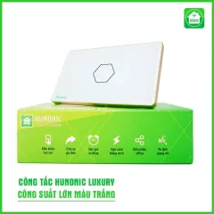Công Tắc Hunonic Luxury Hình Chữ Nhật Viền Vàng 5