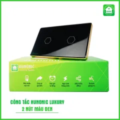 Công Tắc Hunonic Luxury Hình Chữ Nhật Viền Vàng 8