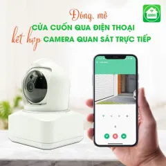 Combo Công Tắc Cửa Cuốn Hunonic Màu Đen Kết Hợp Camera Icat Indoor 2
