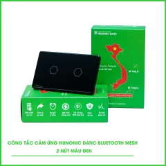 Công Tắc Cảm Ứng 2 Nút BLE Mesh Hunonic Datic Màu Đen 1
