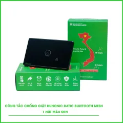 Công Tắc Chống Giật BLE Mesh Hunonic Datic Màu Đen 1