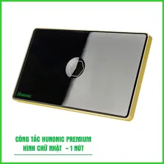 Công Tắc Hunonic Premium Hình Chữ Nhật Viền Vàng 7
