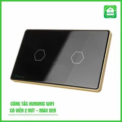 Công Tắc Cảm Ứng Wifi Hunonic Hình Chữ Nhật Viền Vàng 3
