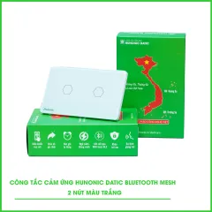 Công Tắc Cảm Ứng 2 Nút BLE Mesh Hunonic Datic Màu Trắng 1