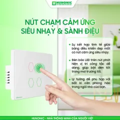 Công Tắc Cảm Ứng 1 Nút BLE Mesh Hunonic Datic Màu Đen 4