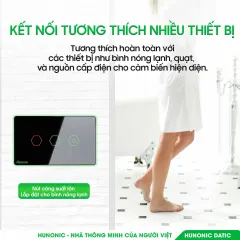 Công Tắc 3 Nút BLE Mesh Liên Kết Nhà Vệ Sinh Thông Minh Màu Trắng 3