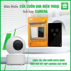 Combo Công Tắc Cửa Cuốn Datic Màu Đen Kết Hợp Camera Icat Mini 1