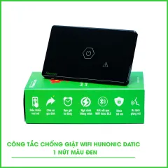 Công Tắc Chống Giật Wifi Hunonic Datic Màu Đen 1