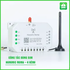 Công tắc Hunonic Noma 4CH – Điều khiển mọi thiết bị từ xa qua điện thoại dùng sim 1