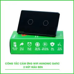 Công Tắc Cảm Ứng 2 Nút Wifi Hunonic Datic Màu Đen 1
