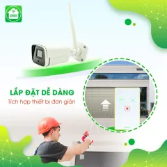 Combo Công Tắc Cửa Cuốn Hunonic Màu Trắng Kết Hợp Camera Icat Outdoor 3