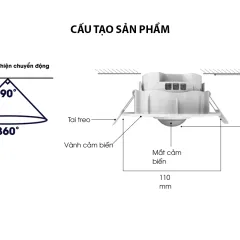 Cảm biến hiện diện CB15.RAD.BLE (AC) 6