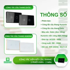 Công Tắc Cầu Thang Wifi Thông Minh Hunonic 4