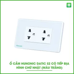 Ổ Cắm Hunonic Datic S2 Có Tiếp Địa Hình Chữ Nhật 2