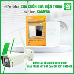 Combo Công Tắc Cửa Cuốn Datic Màu Trắng Kết Hợp Camera Icat Outdoor 1