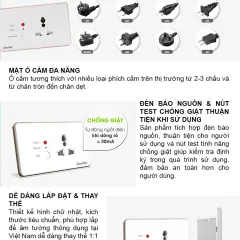 Ổ cắm âm tường chống giật 5