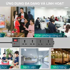 Ổ cắm đa năng chống giật 5m OC04 4C-5M-10A 6