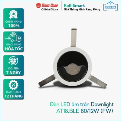 Đèn LED âm trần Downlight thông minh AT18.BLE 80/12W (FW)