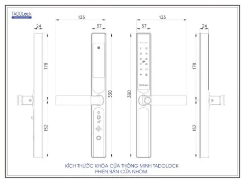 Kích thước khóa tadolock cửa nhôm