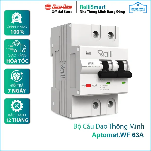 Bộ cầu dao thông minh RD.MCB.WF 2P C63