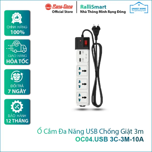 Ổ cắm đa năng USB chống giật