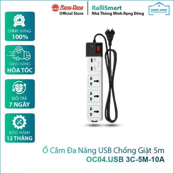 Ổ cắm đa năng USB chống giật