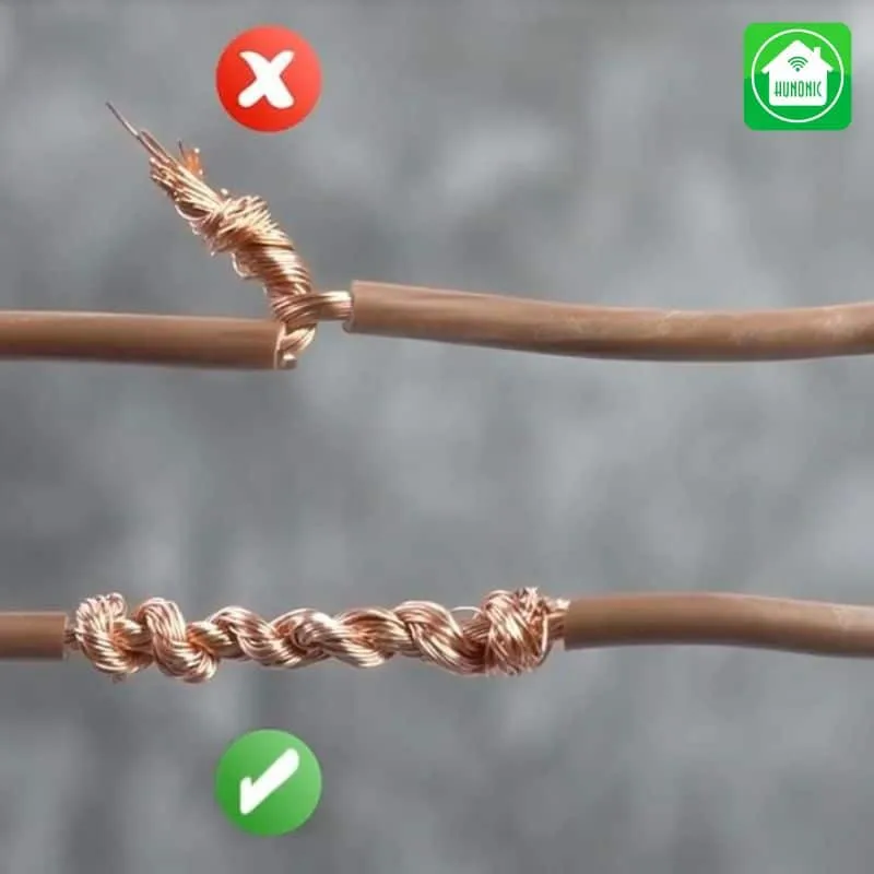 Đảm bảo nguồn điện đã được tắt trước khi tiến hành nối dây điện