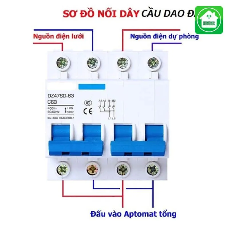 Cầu dao đảo chiều đảm bảo an toàn cho người sử dụng, bảo vệ quá tải đường điện