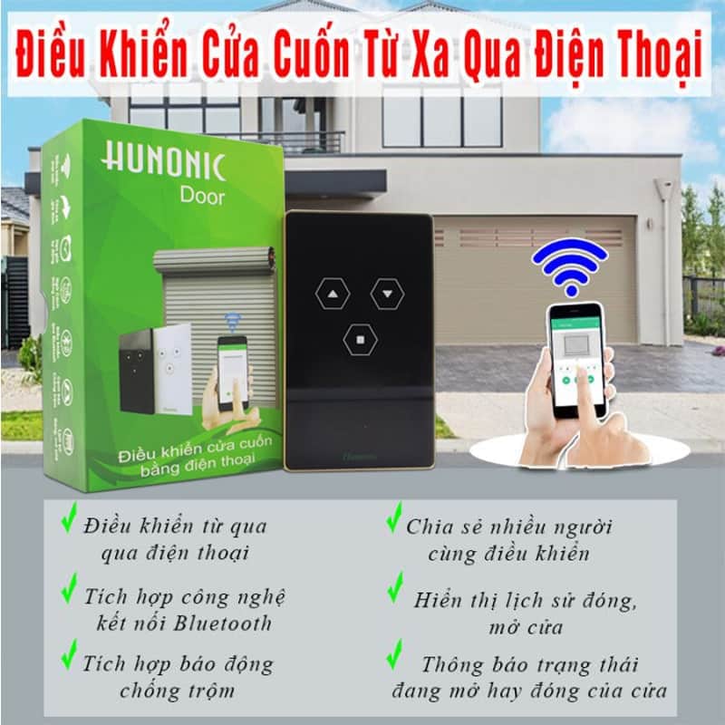Công Tắc Cửa Cuốn Wifi Thông Minh HUNONIC DOOR ( màu đen) 5