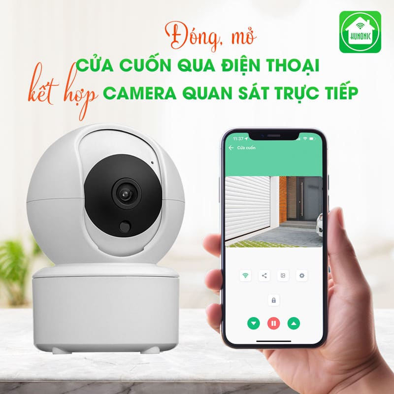 Combo Công Tắc Cửa Cuốn Datic Màu Trắng Kết Hợp Camera Icat Mini 3