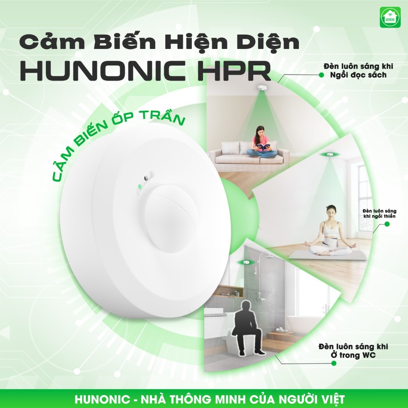 Cảm Biến Hiện Diện Wifi Ốp Trần Hunonic HPR 4