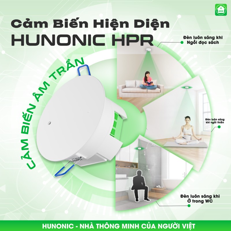 Cảm Biến Hiện Diện Wifi Âm Trần Hunonic HPR 5