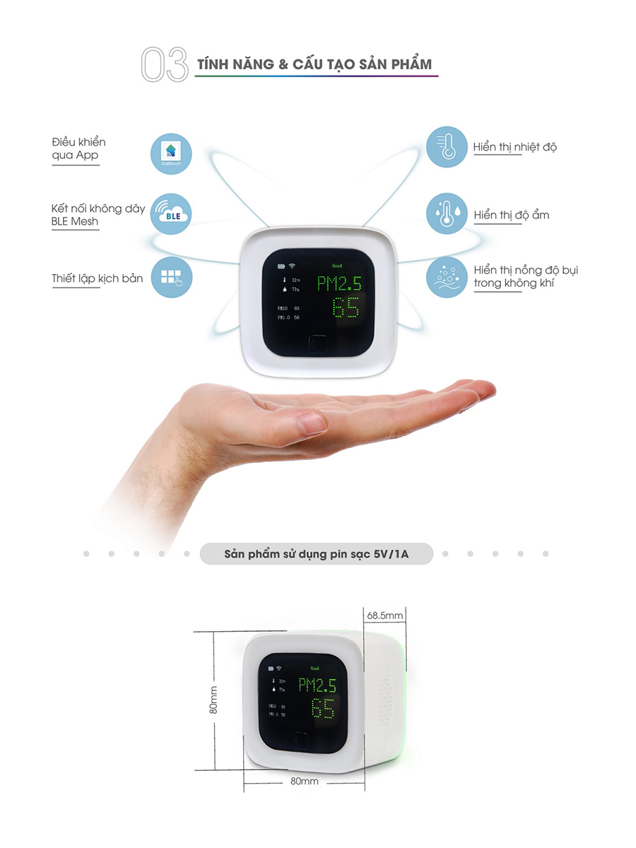 Cảm biến bụi mịn CB05.PM2.5.BLE 5