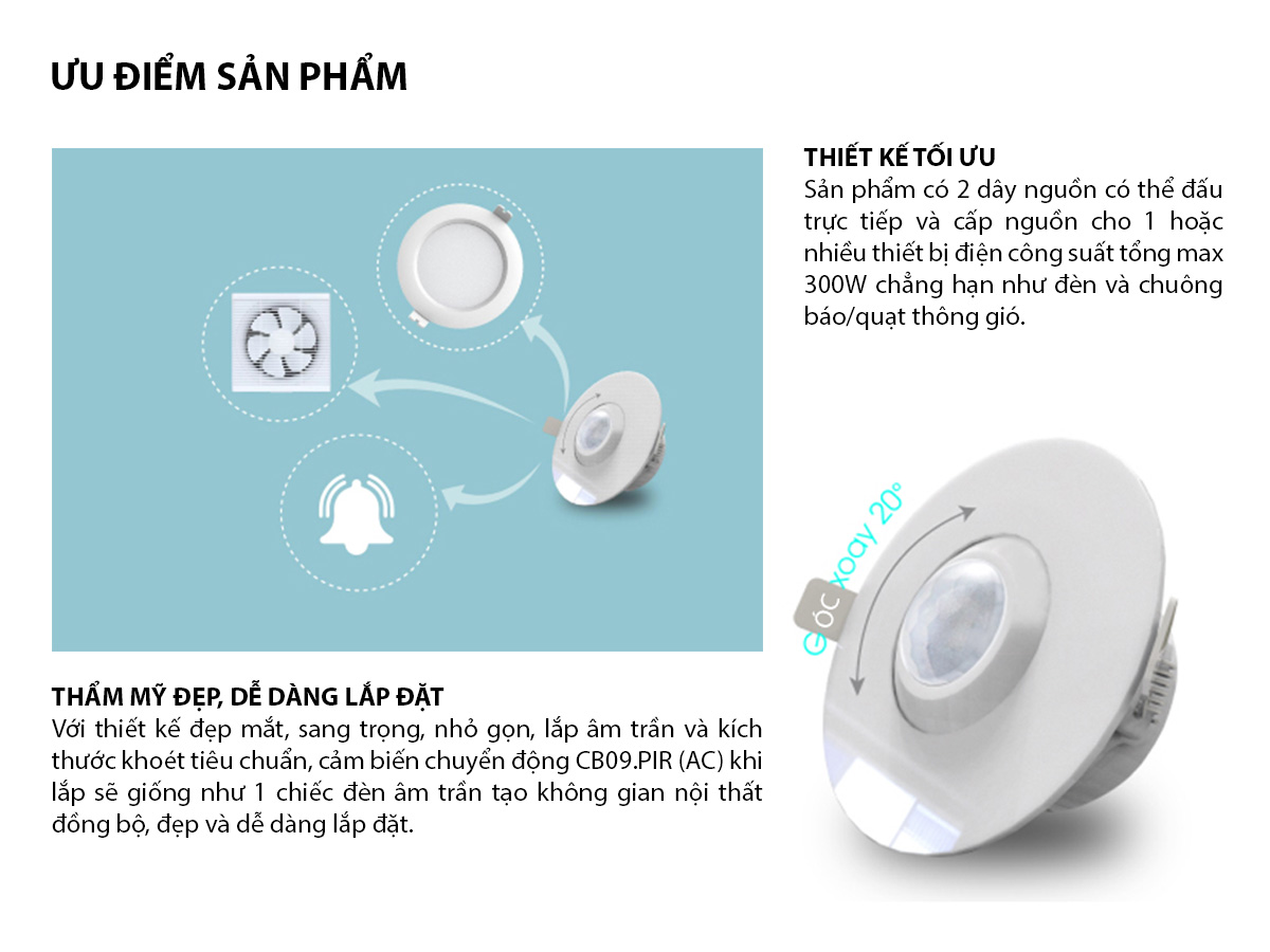 Cảm biến chuyển động thông minh CB09.PIR.BLE (DC) 4