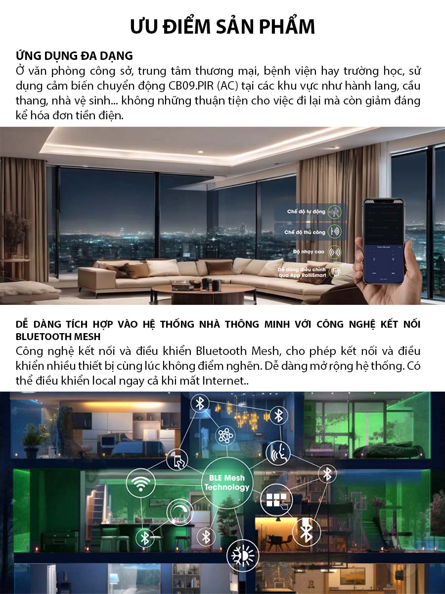 Cảm biến hiện diện CB15.RAD.BLE (AC) 5