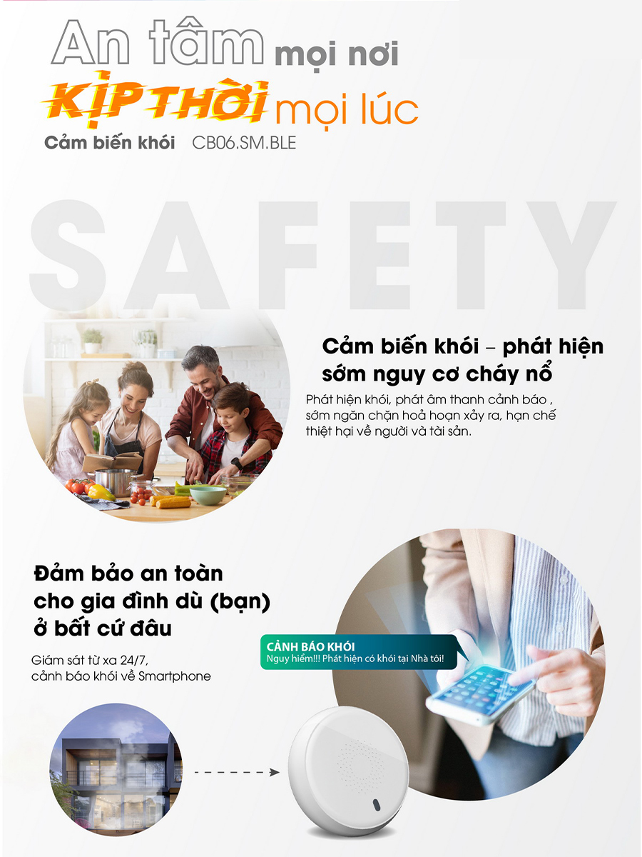 Bộ cảm biến khói CB06.SM.BLE 6