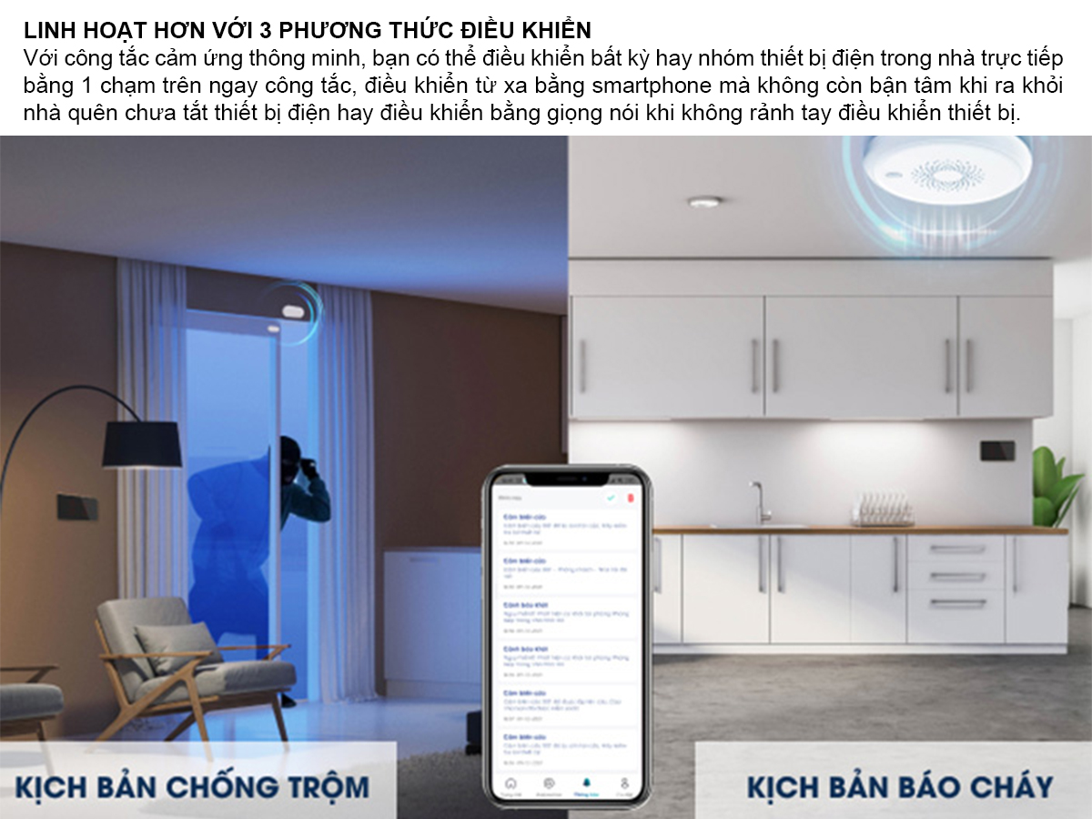 Công tắc thông minh nằm dọc 3