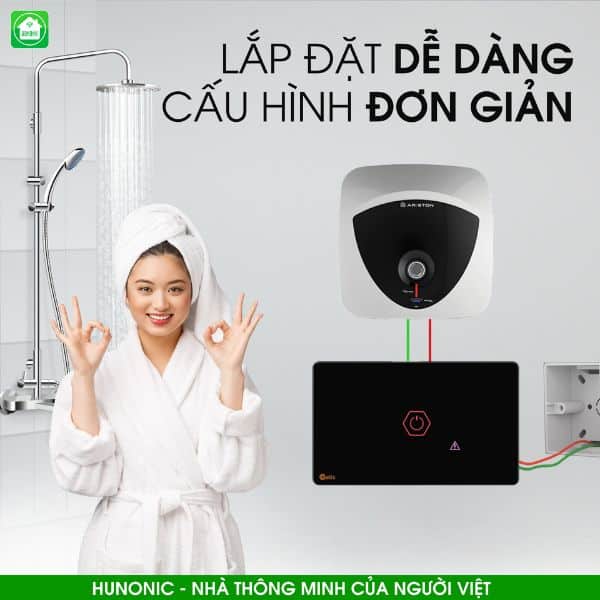 Công Tắc Chống Giật Bình Nóng Lạnh Thông Minh Premium Hình Vuông 4