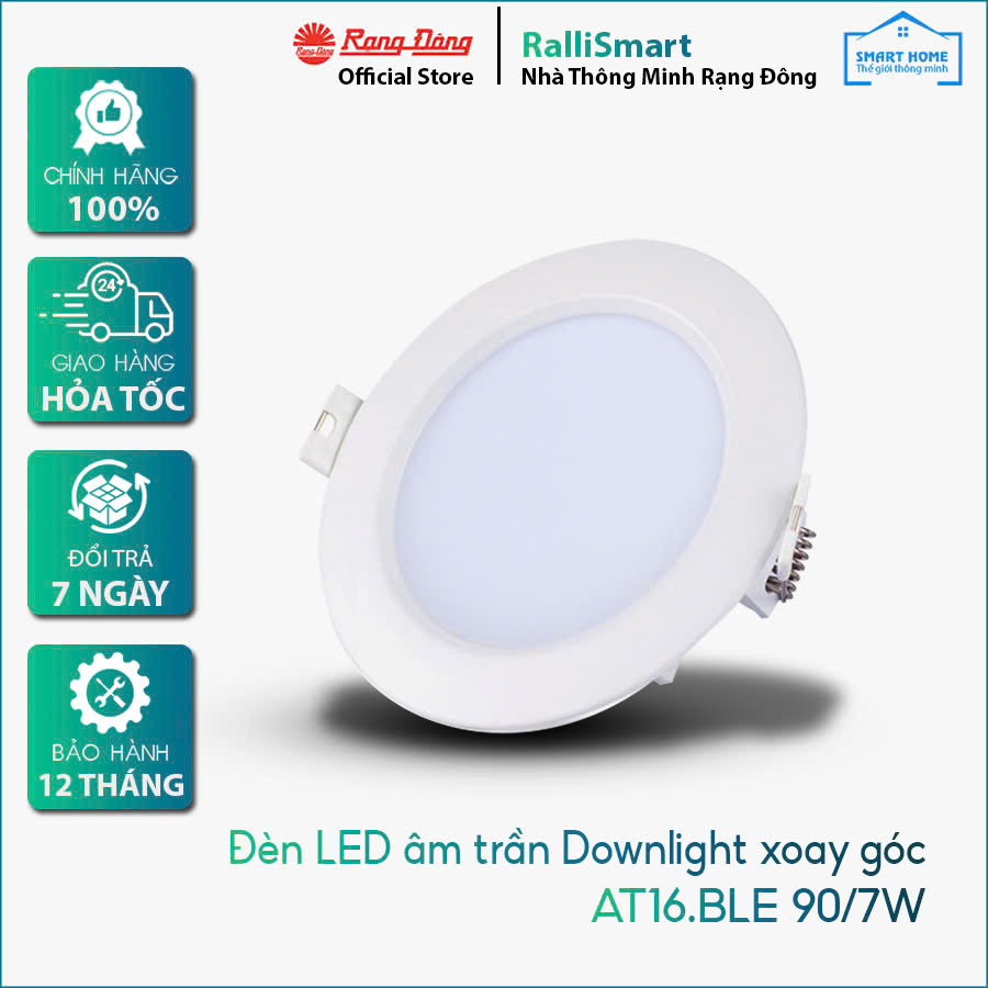 Đèn LED âm trần AT16.BLE 90/7W Downlight thông minh