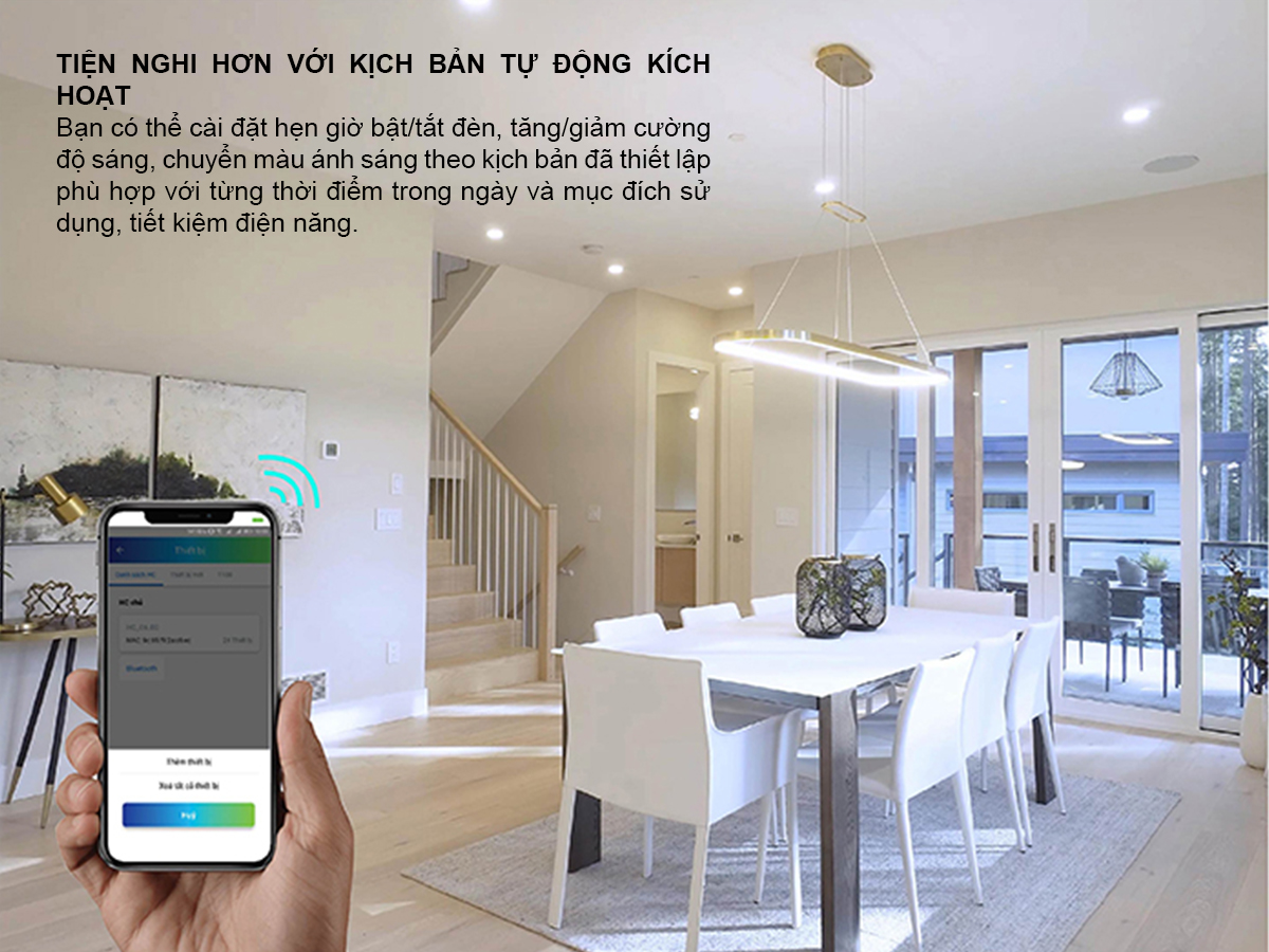 Đèn LED âm trần AT16.BLE 90/7W Downlight thông minh 4