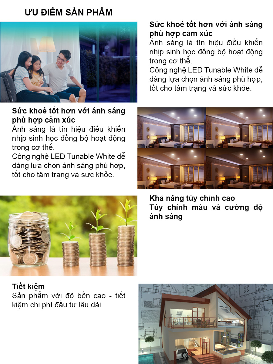 Đèn LED âm trần Downlight thông minh xoay góc 6