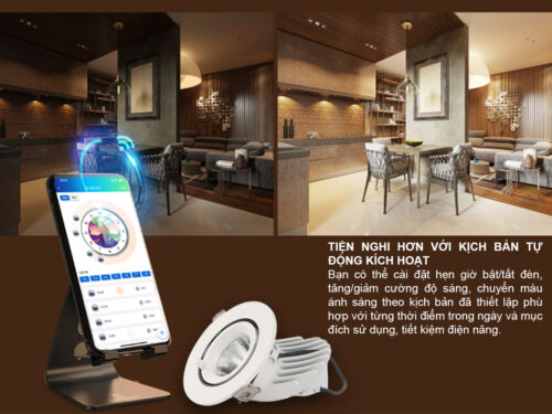 Đèn LED âm trần Downlight thông minh xoay góc