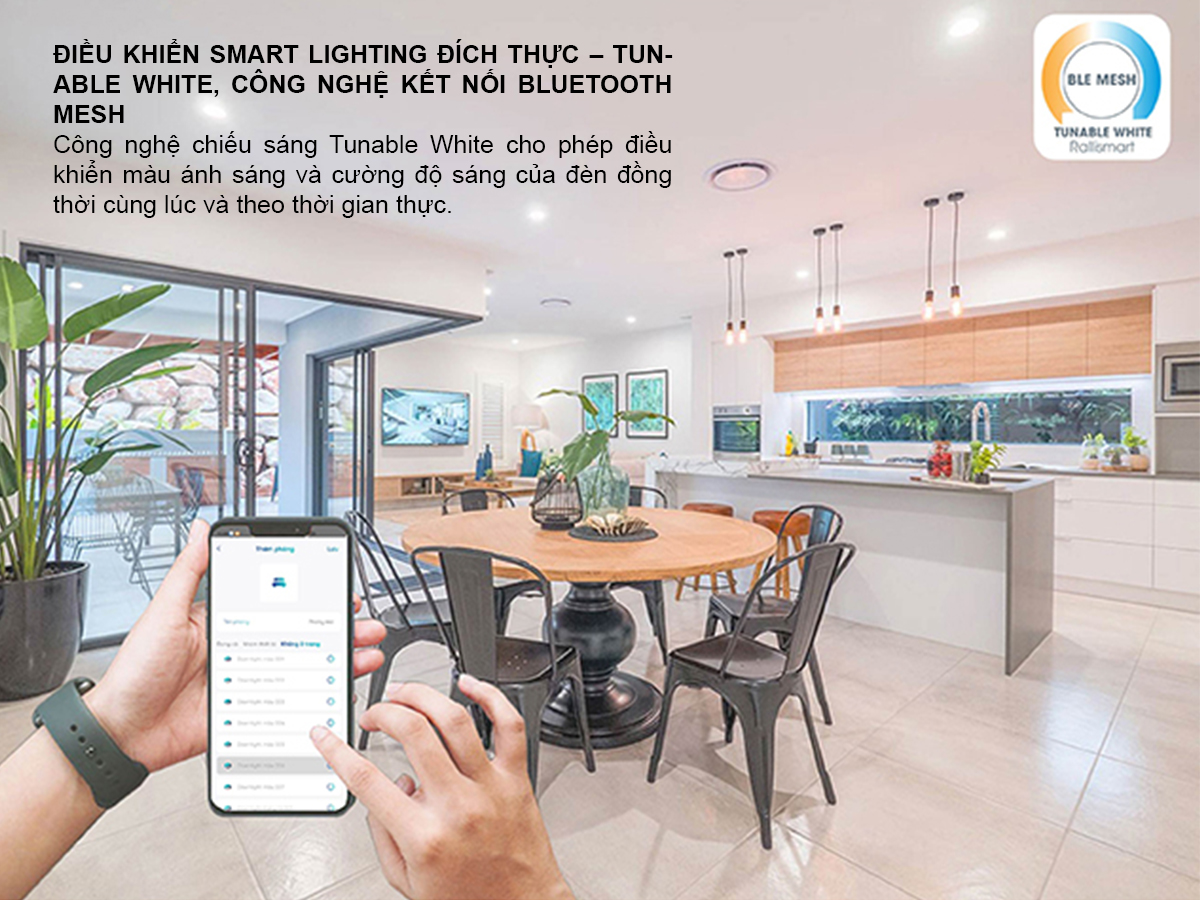 Đèn LED âm trần Downlight thông minh 90/7W Đèn LED âm trần Downlight thông minh 90/7W