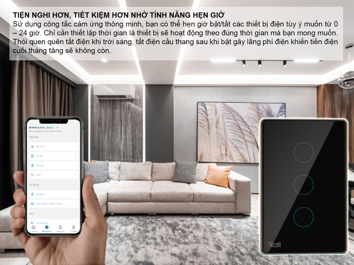 Công tắc thông minh CTCU.BLE CN.03T MN Công tắc thông minh CTCU.BLE CN.03T MN