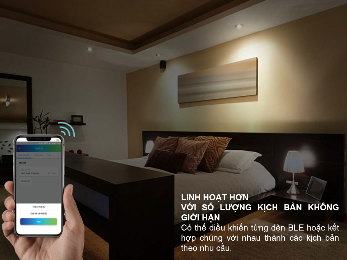 Đèn LED âm trần Downlight thông minh xoay góc AT22.BLE 60/12W - Ảnh 3 Đèn LED âm trần Downlight thông minh xoay góc AT22.BLE 60/12W - Ảnh 3