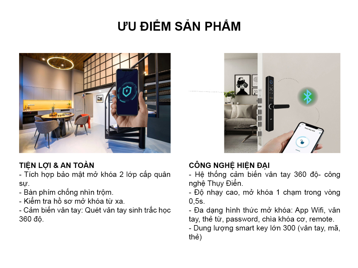 Khóa cửa thông minh U761-FACP - Ảnh 3 Khóa cửa thông minh U761-FACP - Ảnh 3