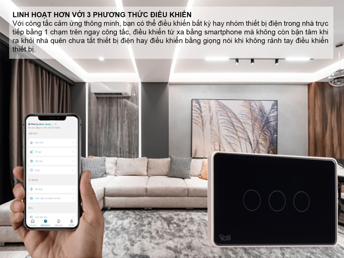 Công tắc thông minh CTCU.BLE CN.03T Công tắc thông minh CTCU.BLE CN.03T