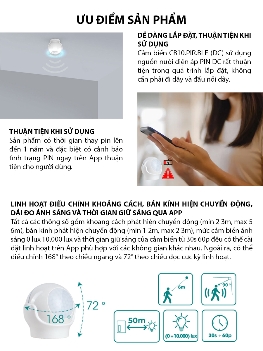 Công tắc cảm biến chuyển động thông minh Công tắc cảm biến chuyển động thông minh