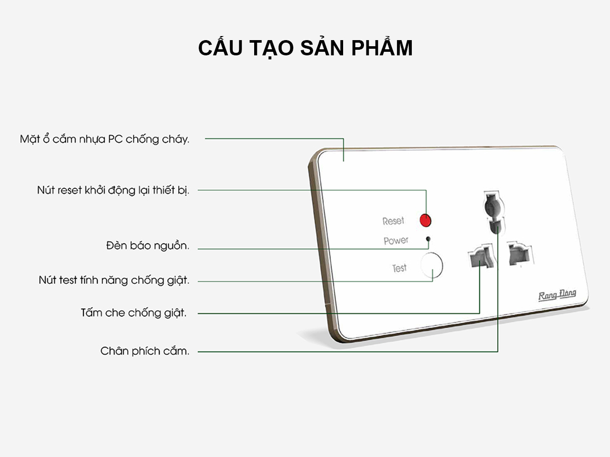 Ổ cắm âm tường chống giật Ổ cắm âm tường chống giật